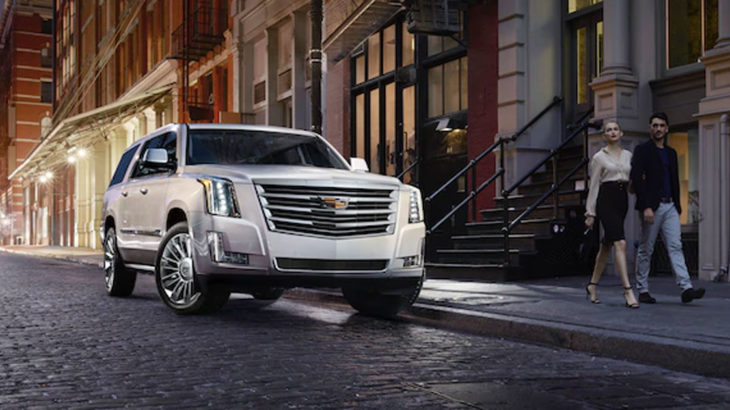 2020 Cadillac Escalade in white parked on a street